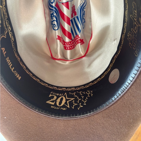 LIKE NEW Tombstone Brown Wool Feathered Texana Los Dos Carnales Cowboy Hat 6 3/4 - Picture 7 of 8